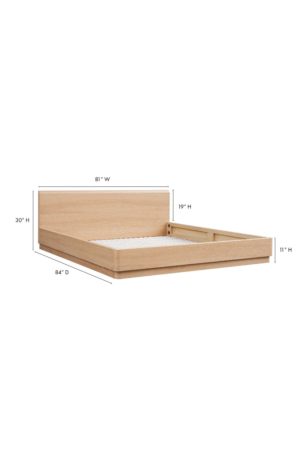 Modern European furniture - Light Oak Scandinavian Bed - www.oroa.com
