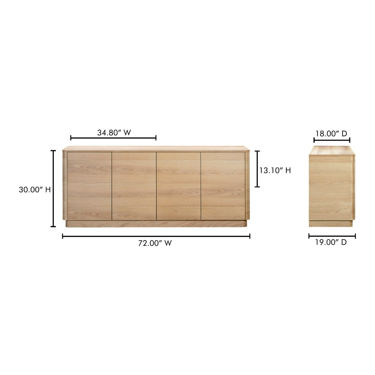 Modern European furniture - 4-Door Wooden Sideboard - www.oroa.com