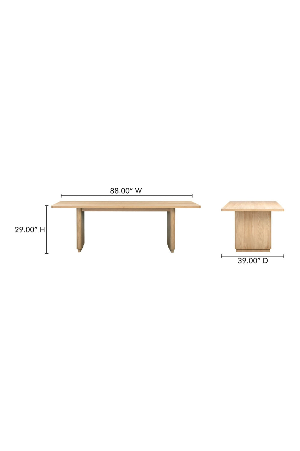 Modern European furniture - Rectangular Oak Dining Table - www.oroa.com