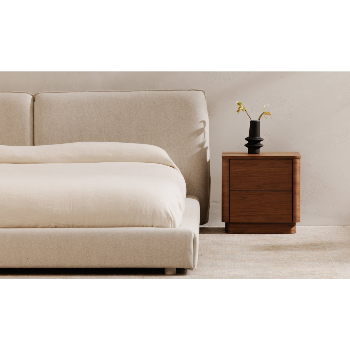 Modern European furniture - 2-Drawer Wooden Tall Nightstand - www.oroa.com