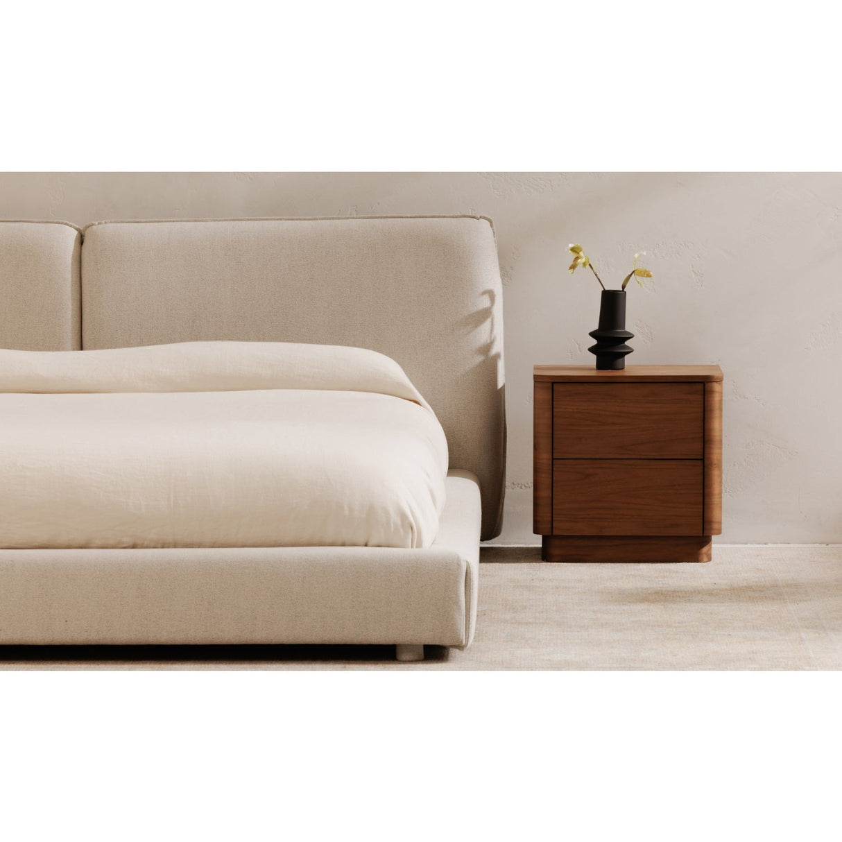 Modern European furniture - 2-Drawer Wooden Tall Nightstand - www.oroa.com