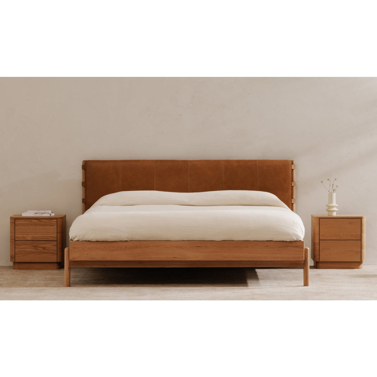 Modern European furniture - 2-Drawer Wooden Tall Nightstand - www.oroa.com