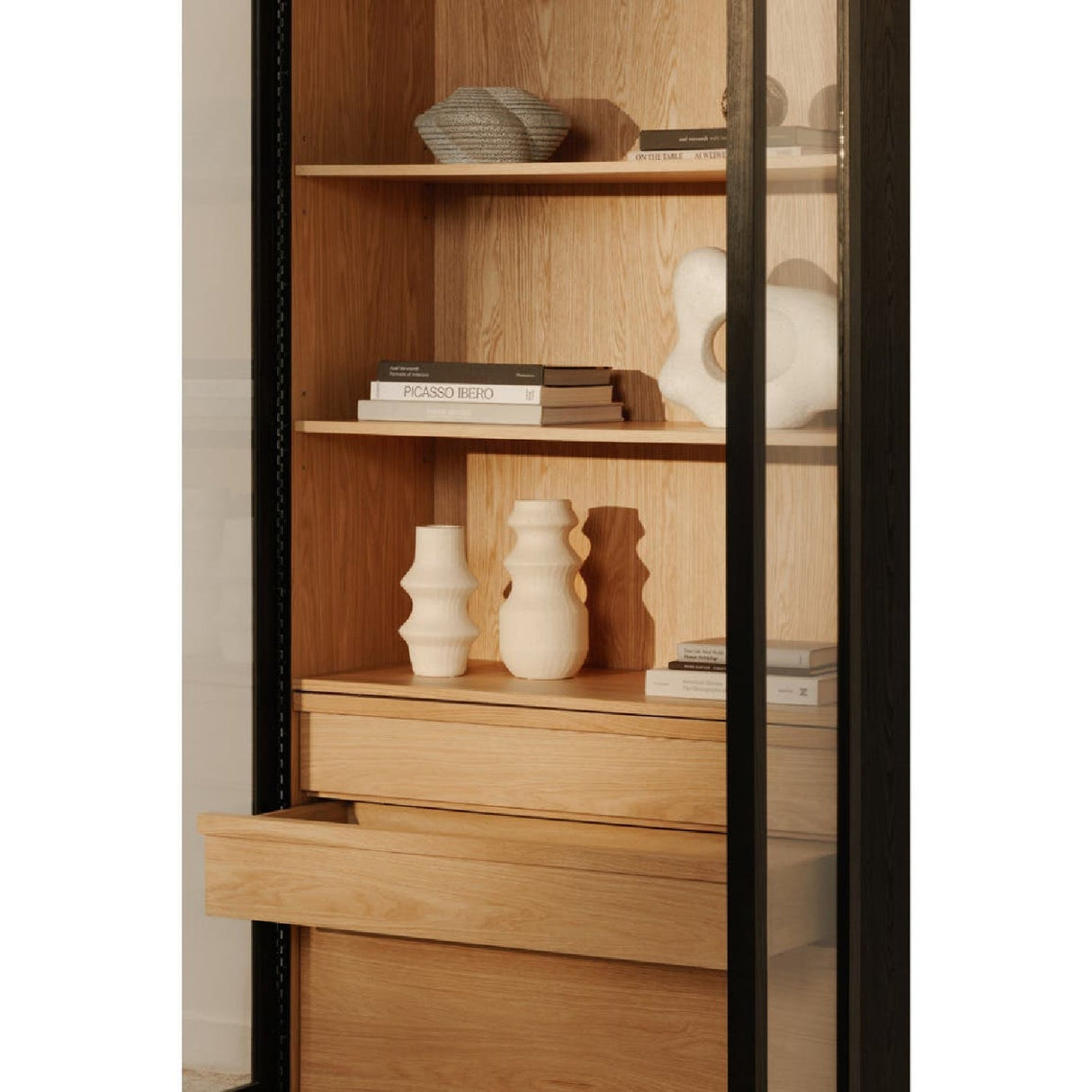 Modern European furniture - Black Solid Ash Tall Cabinet - www.oroa.com