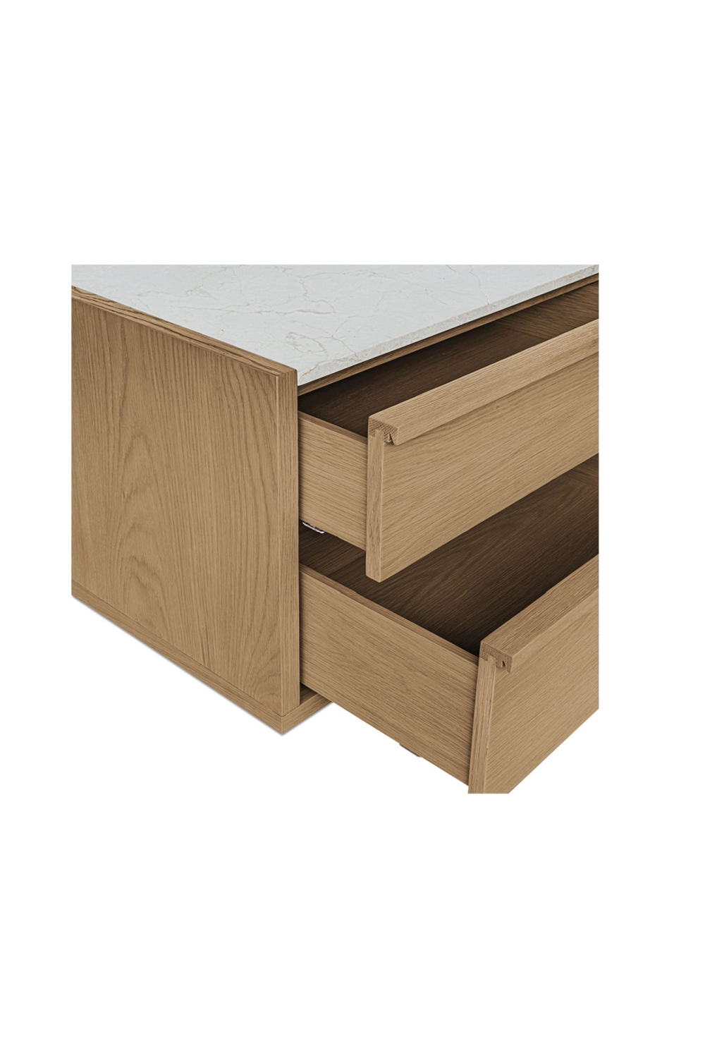Modern European furniture - 2-Drawer Solid Oak Nightstand - www.oroa.com