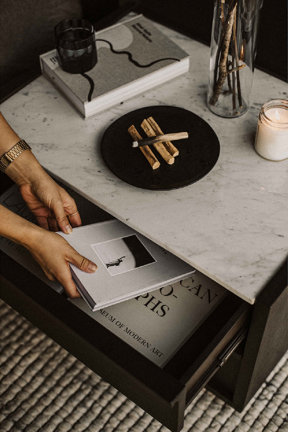 Modern European furniture - Acacia Veneer 2-Drawer Nightstand - www.oroa.com