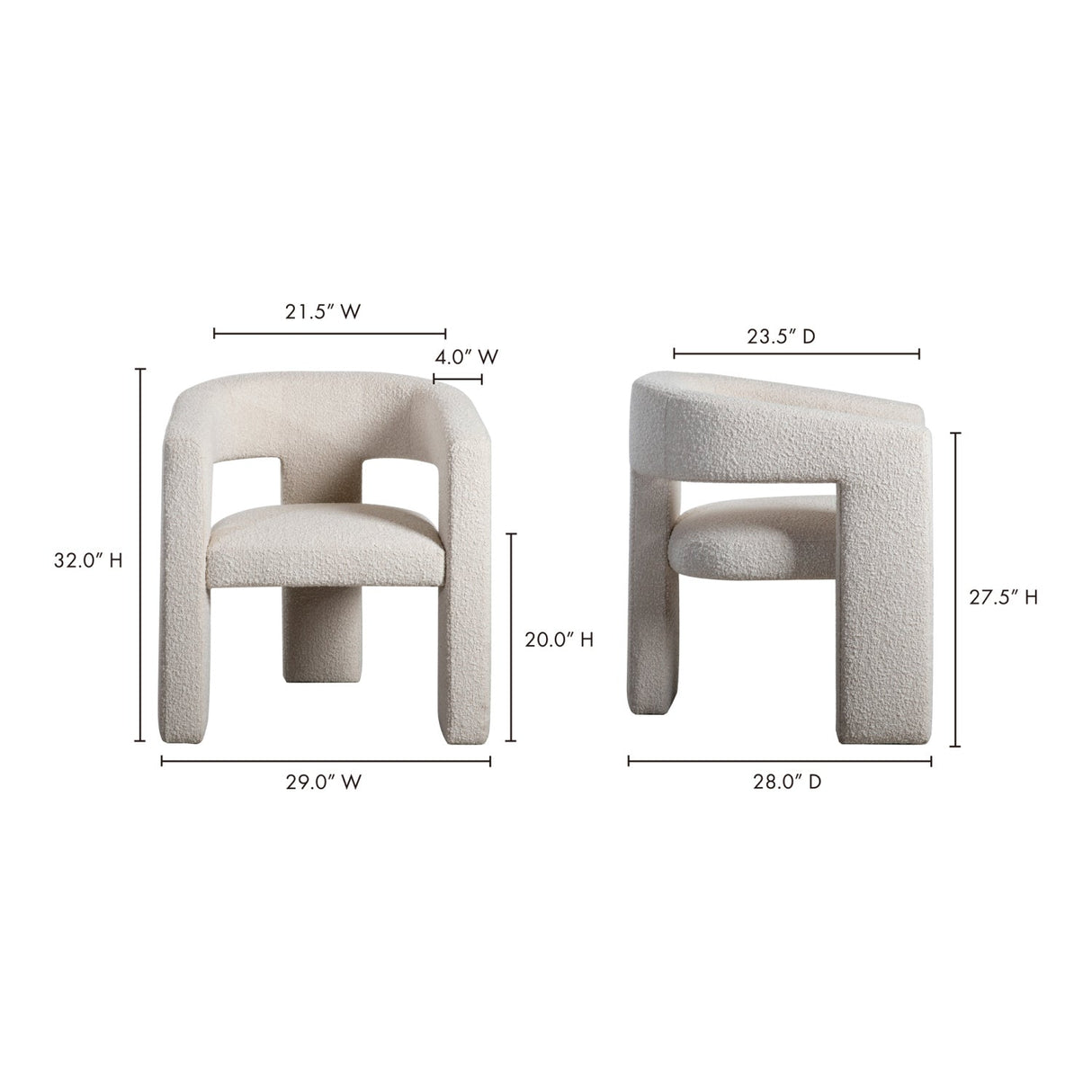 Modern European furniture - Modern 3-Legged Dining Chair - www.oroa.com