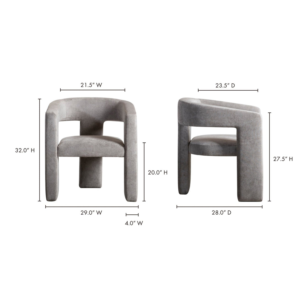 Modern European furniture - Modern 3-Legged Dining Chair - www.oroa.com