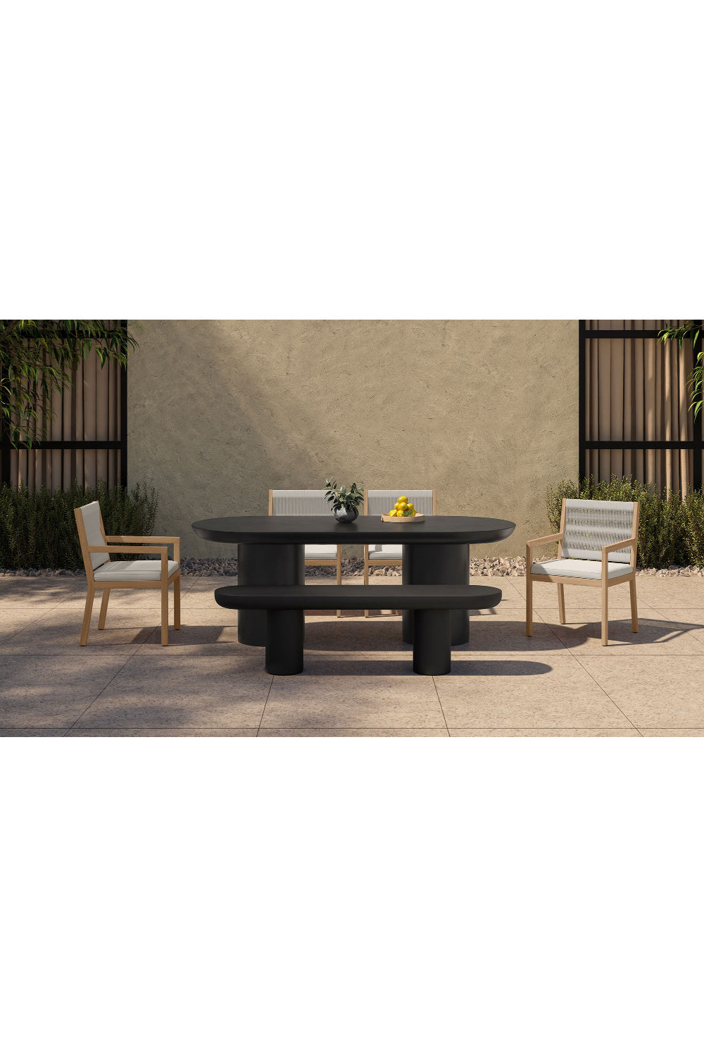 Modern European furniture - Black Indoor/Outdoor Oval Dining Table - www.oroa.com