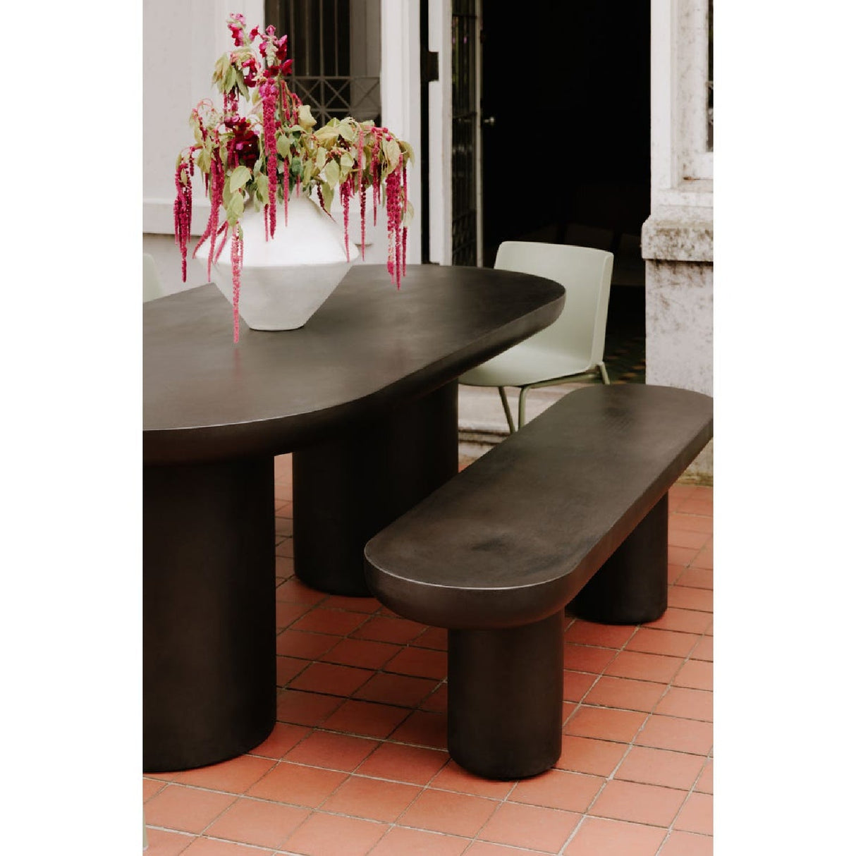 Modern European furniture - Black Indoor/Outdoor Oval Dining Table - www.oroa.com