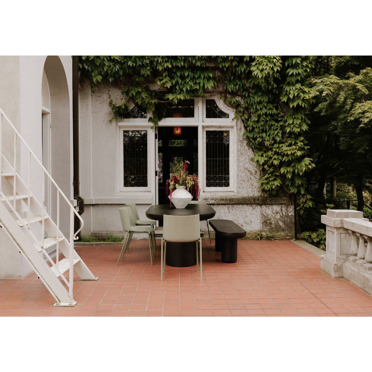 Modern European furniture - Black Indoor/Outdoor Oval Dining Table - www.oroa.com