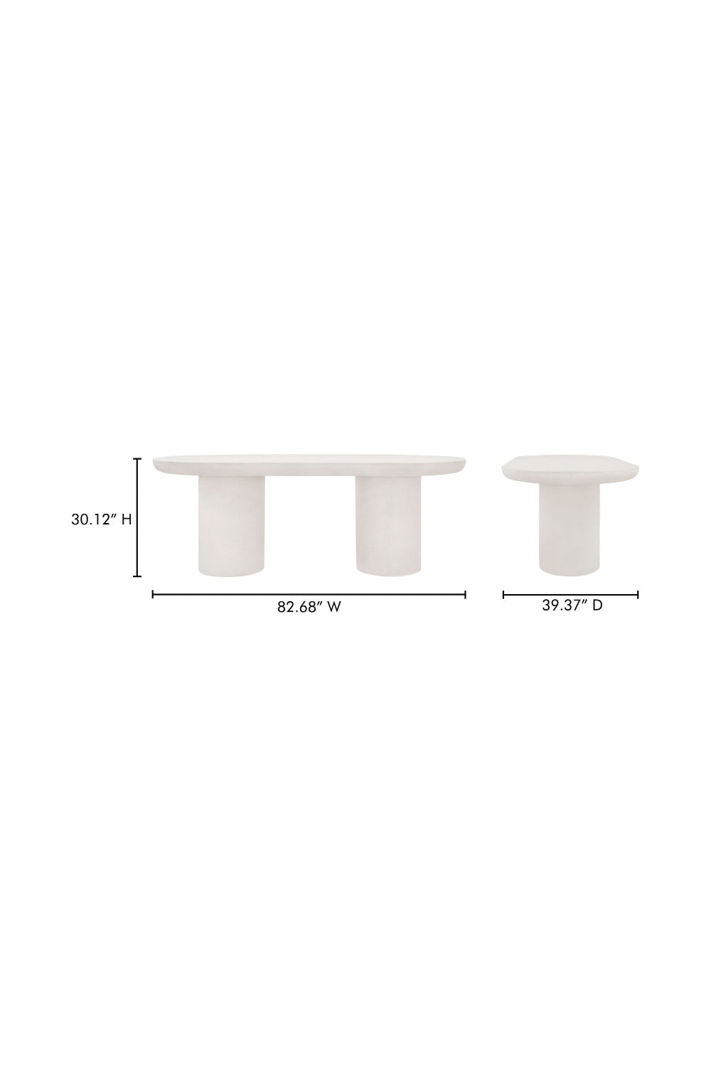 Modern European furniture - Cream Concrete Dining Table - www.oroa.com