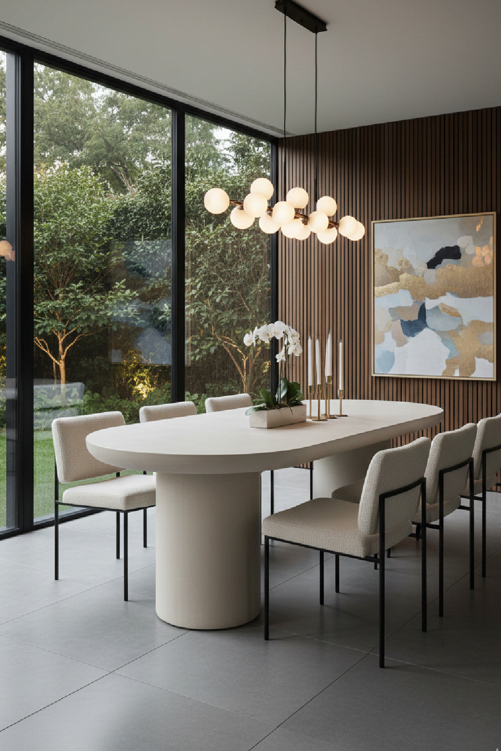 Modern European furniture - Cream Concrete Dining Table - www.oroa.com