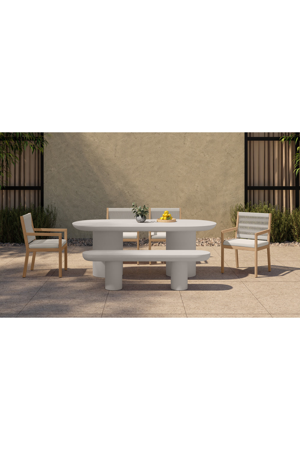 Modern European furniture - Cream Concrete Dining Table - www.oroa.com
