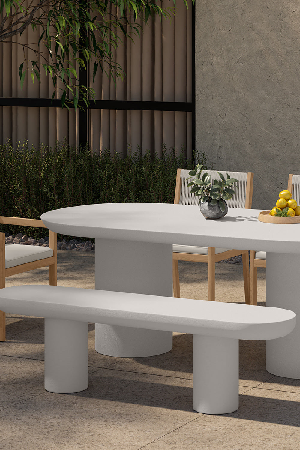 Modern European furniture - Cream Concrete Dining Table - www.oroa.com