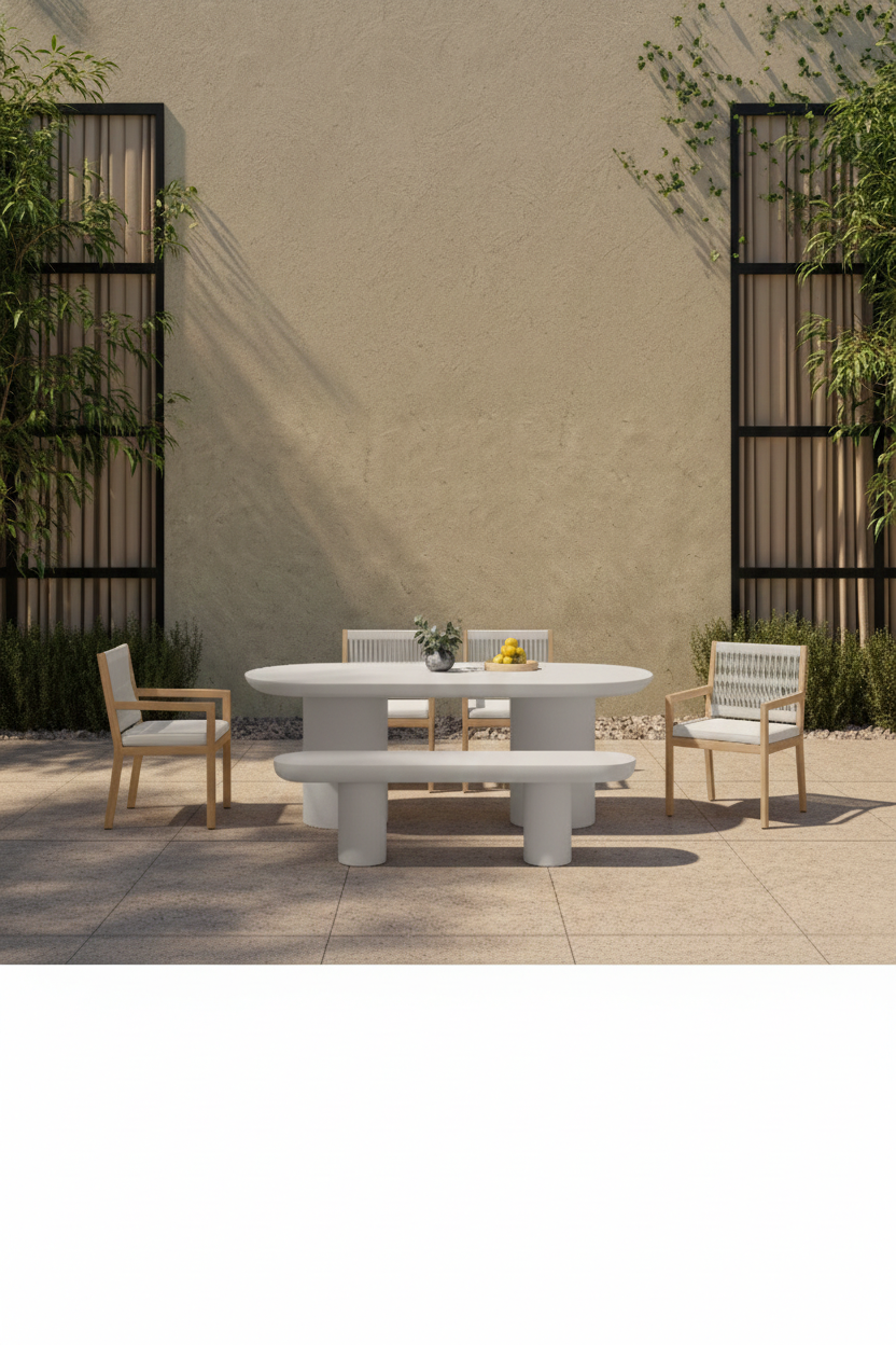 Modern European furniture - Indoor/Outdoor Concrete Bench - www.oroa.com