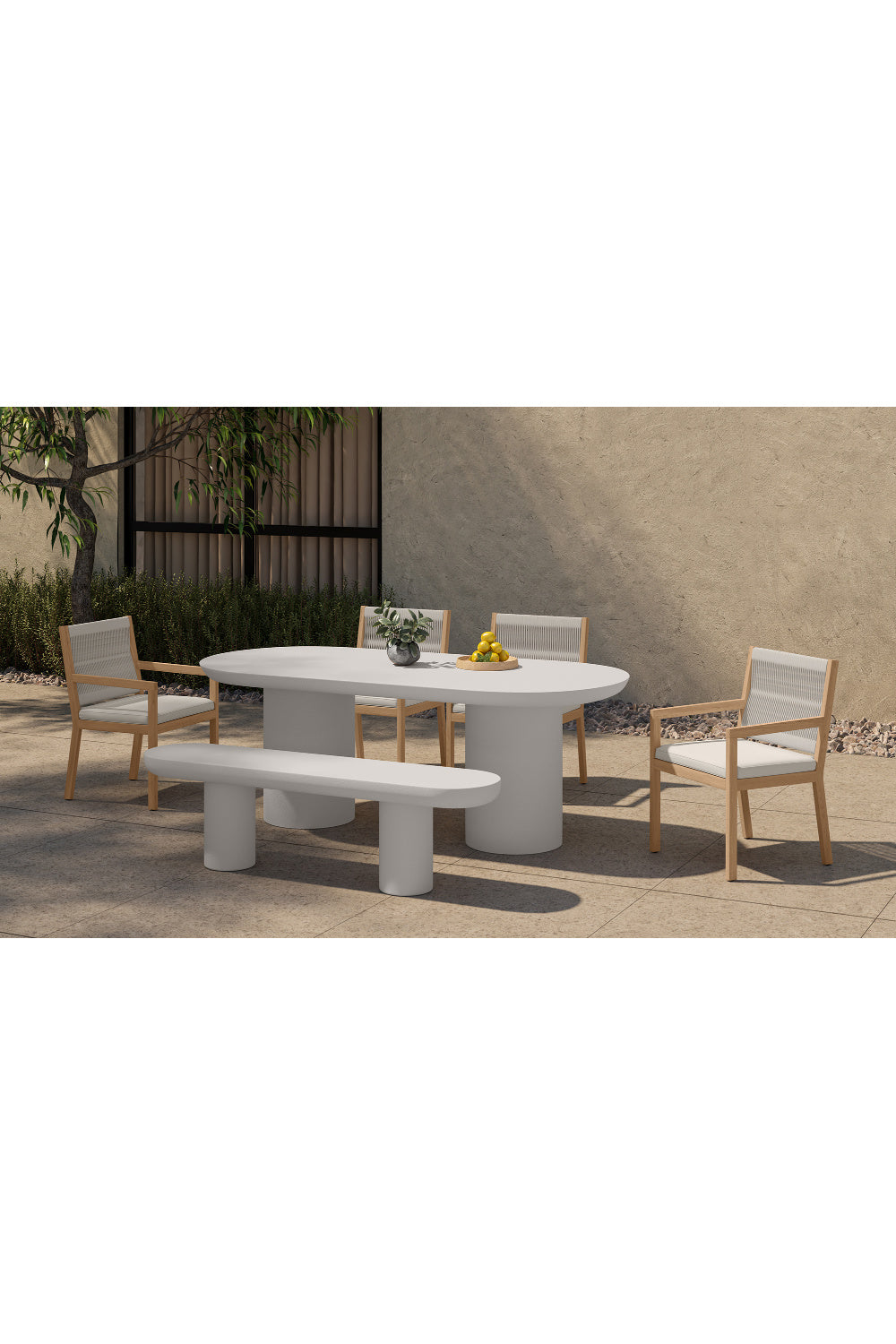 Modern European furniture - Indoor/Outdoor Concrete Bench - www.oroa.com