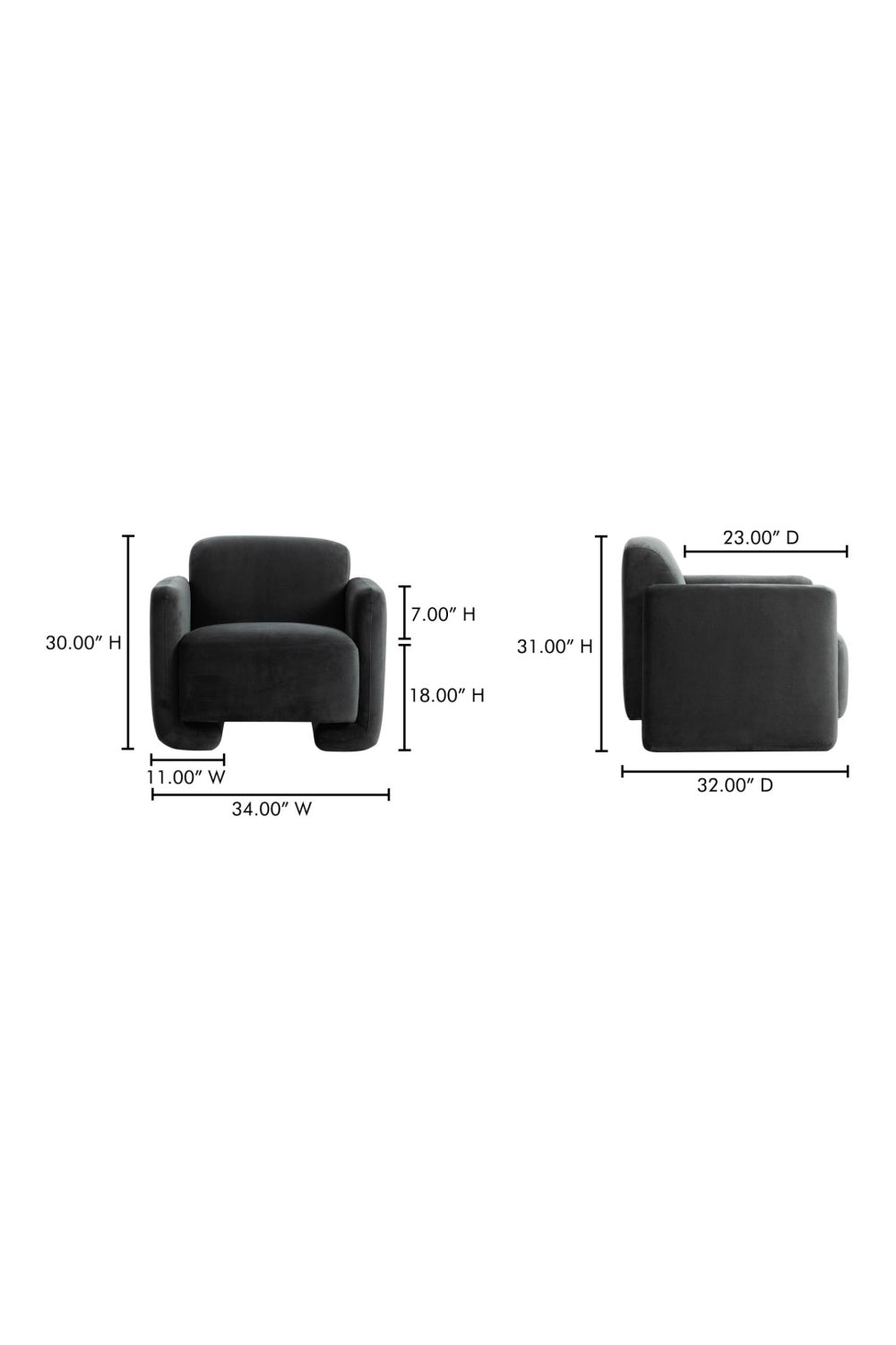 Gray Upholstered Accent Chair | Novi Living Fallon | Oroa.com