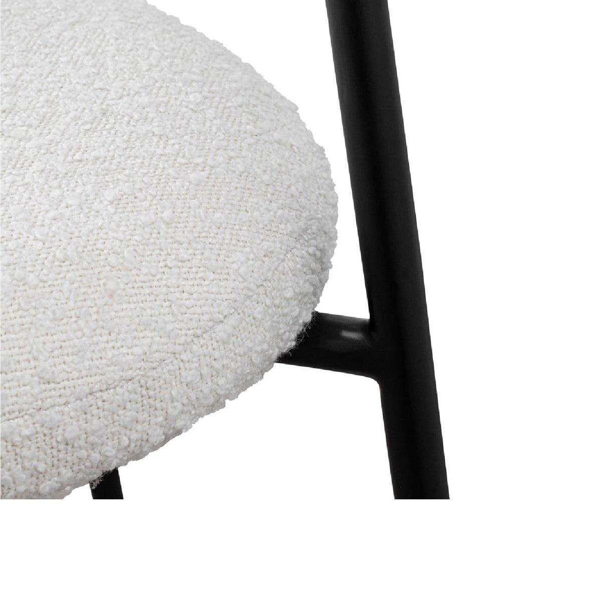 Modern European furniture - White Boucle Dining Chair (2) - www.oroa.com