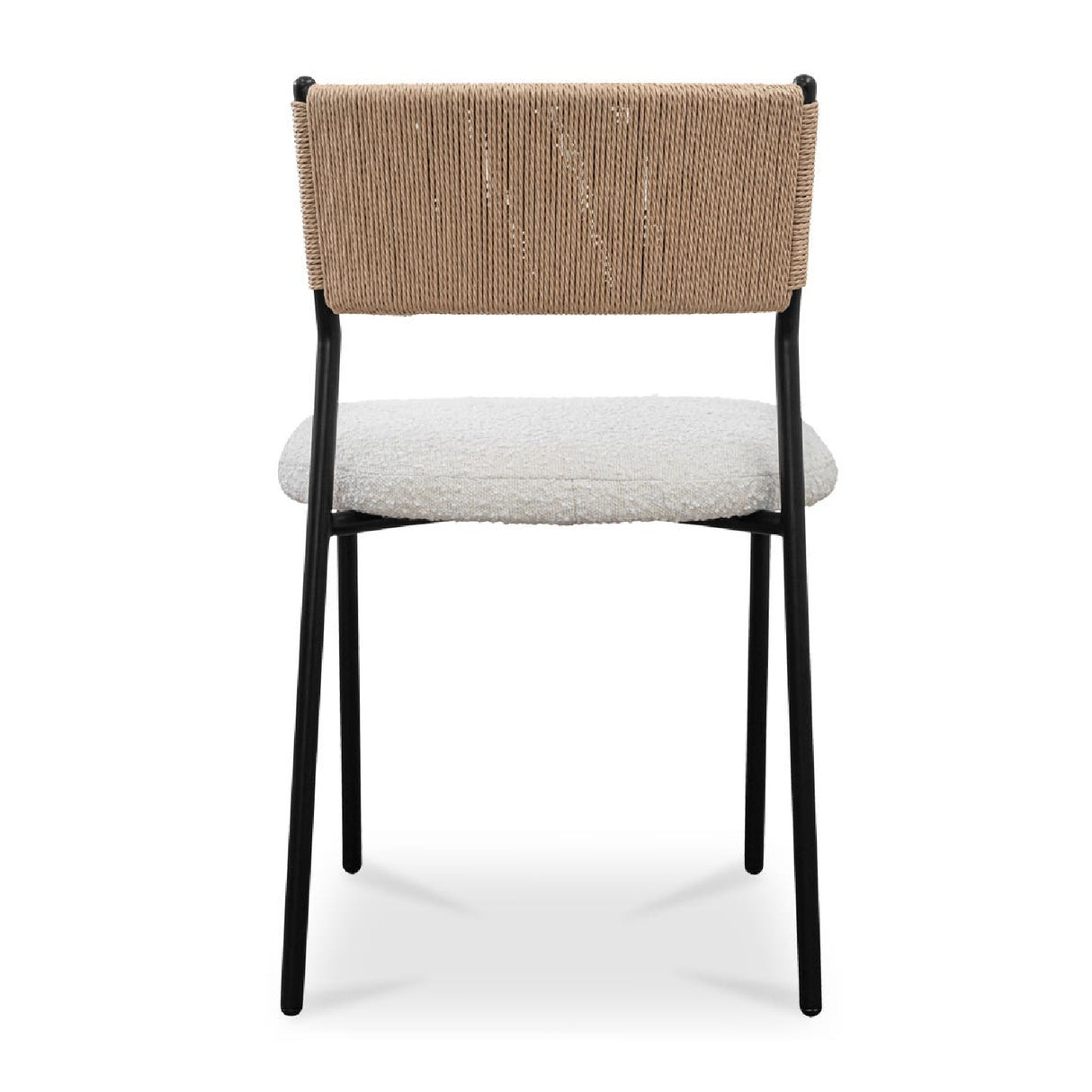 Modern European furniture - White Boucle Dining Chair (2) - www.oroa.com