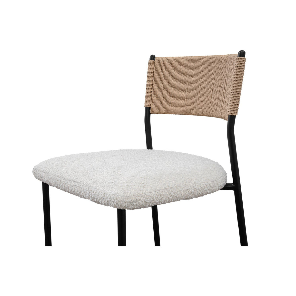 Modern European furniture - White Boucle Dining Chair (2) - www.oroa.com