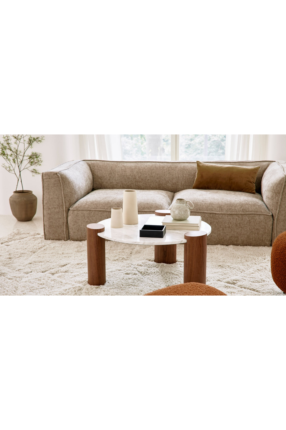 Piped Upholstered 3-Seater Sofa | NV Gallery Auster | Oroa.com