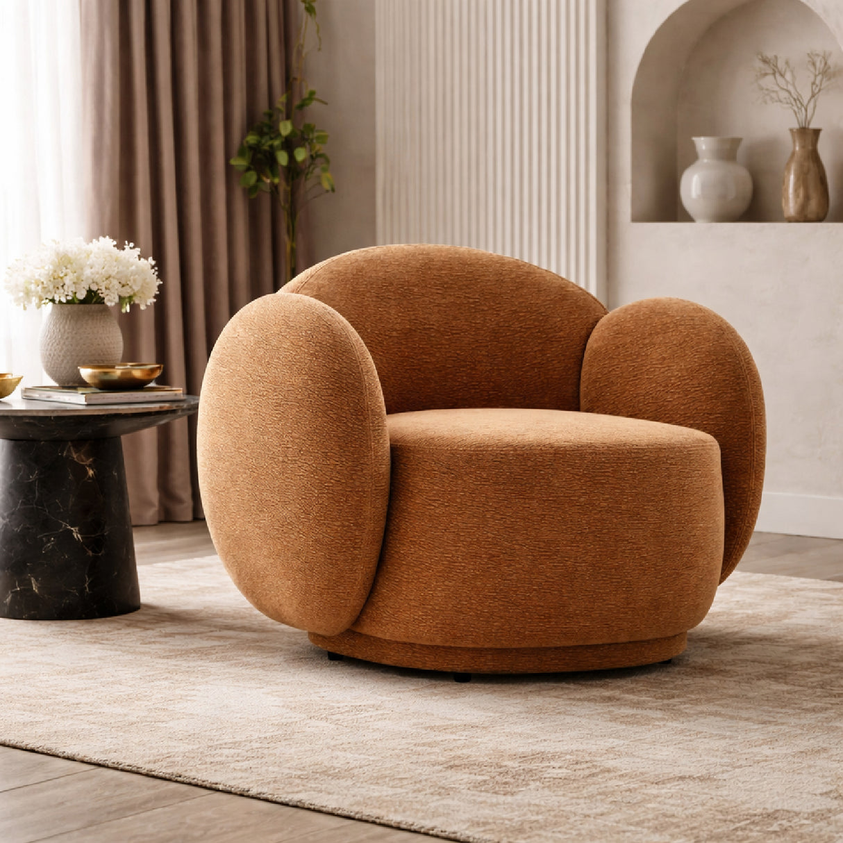 Rounded Legless Accent Armchair | Oroa.com