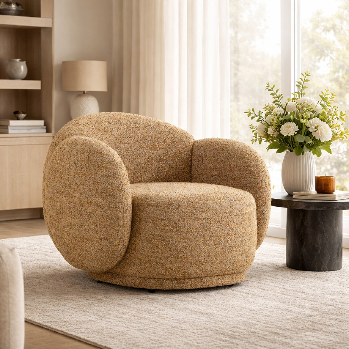 Rounded Legless Accent Armchair | Oroa.com
