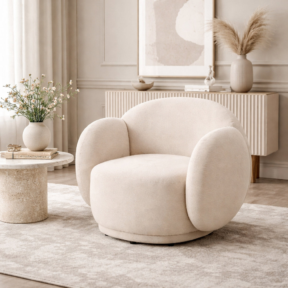 Rounded Legless Accent Armchair | Oroa.com