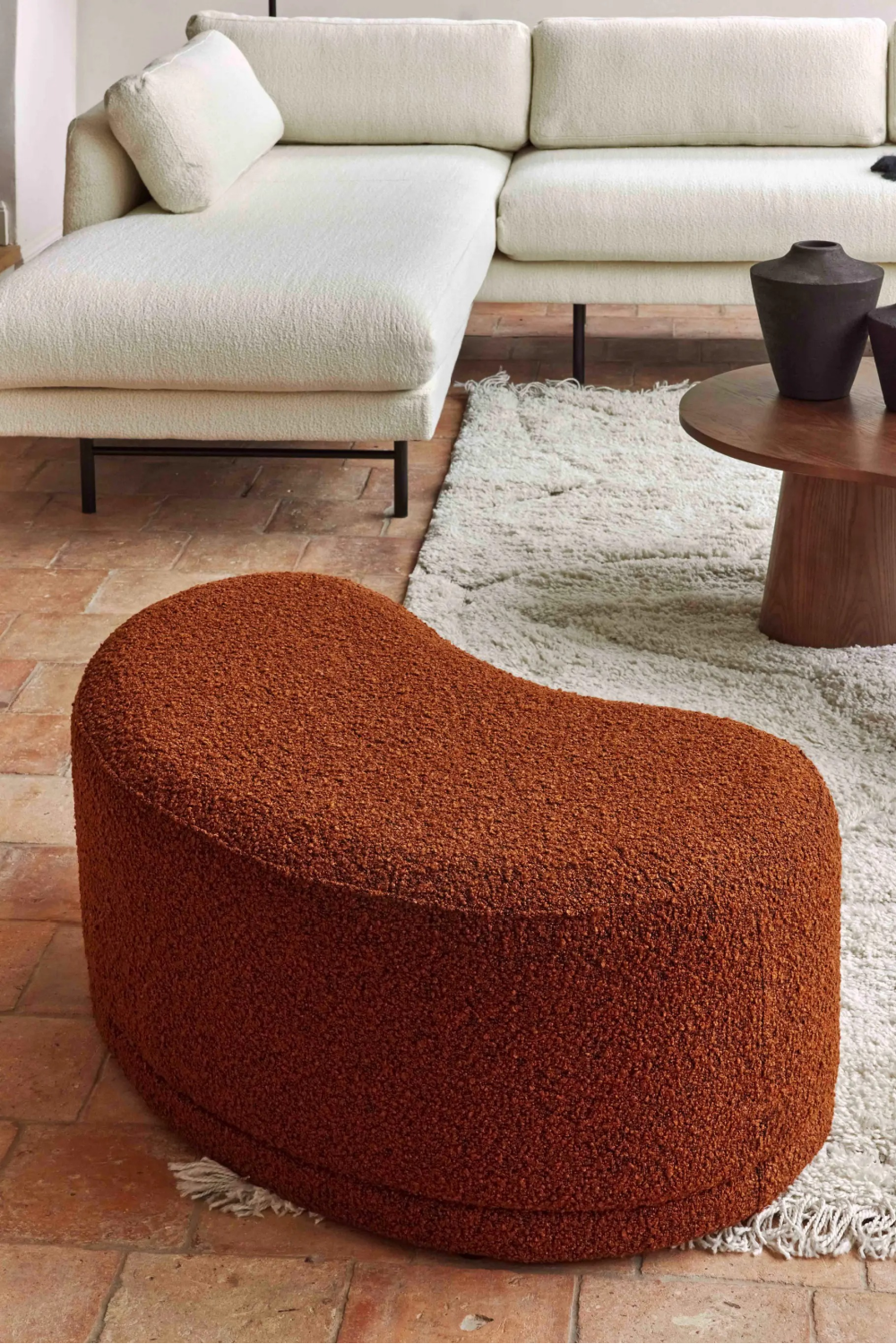 Pebble-Shaped Upholstered Bench | NV Gallery Enzo | Oroa.com