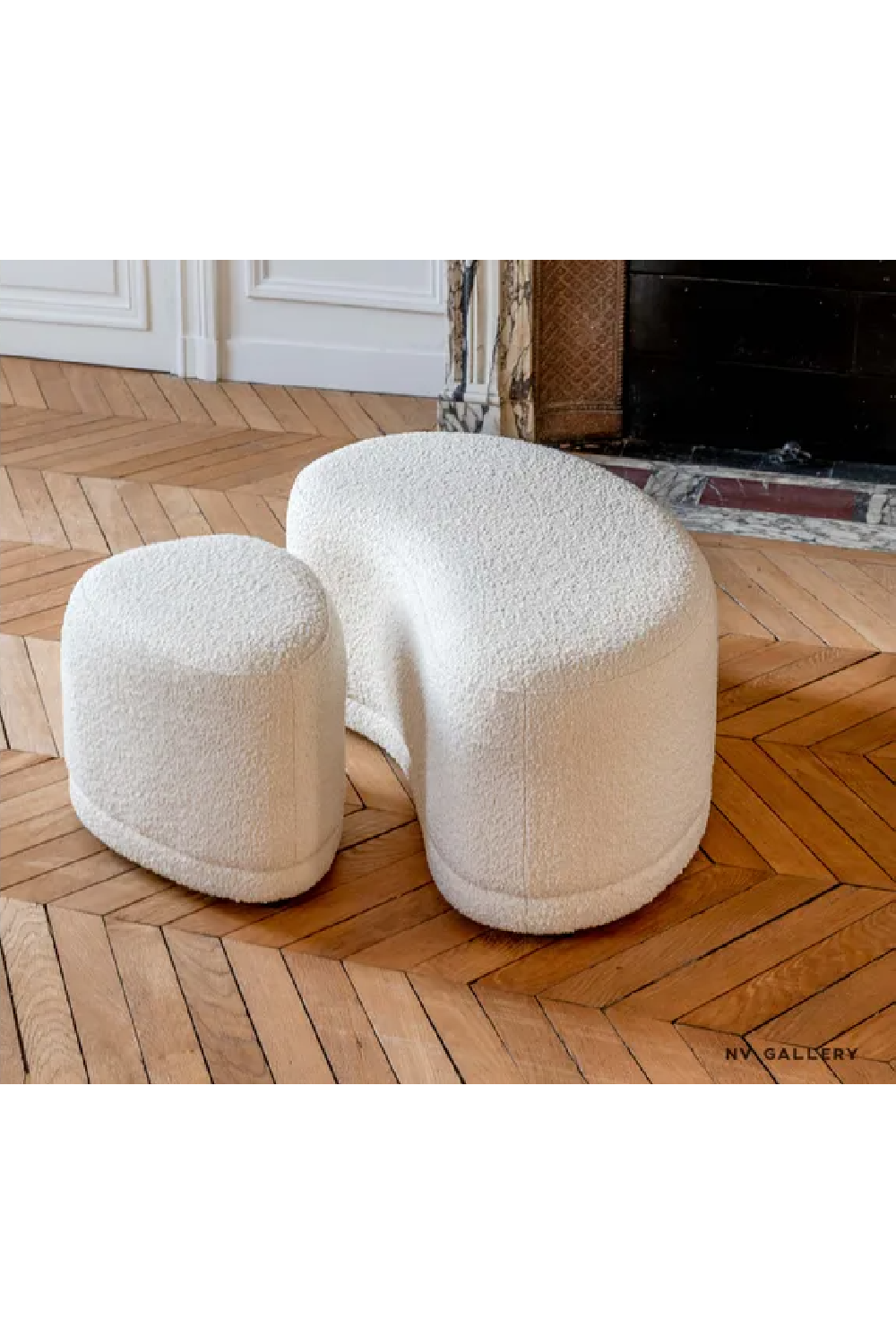 Pebble-Shaped Upholstered Pouf | NV Gallery Enzo | Oroa.com