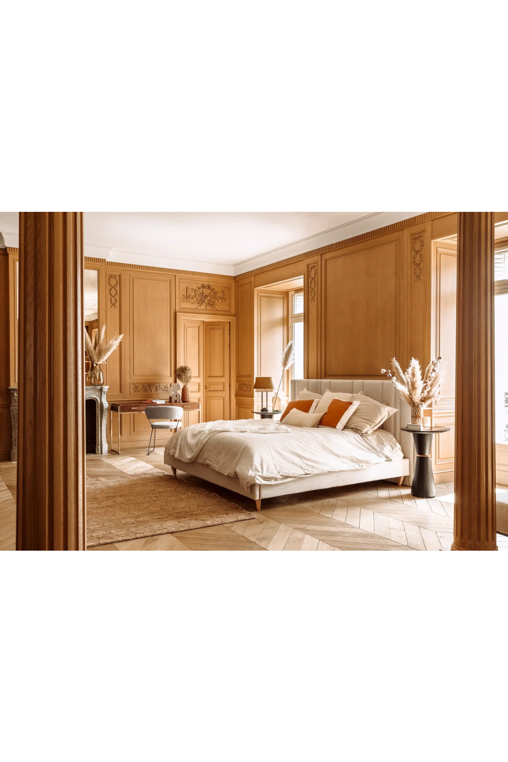 Cream 4-Compartment King Bed | NV Gallery Infinity