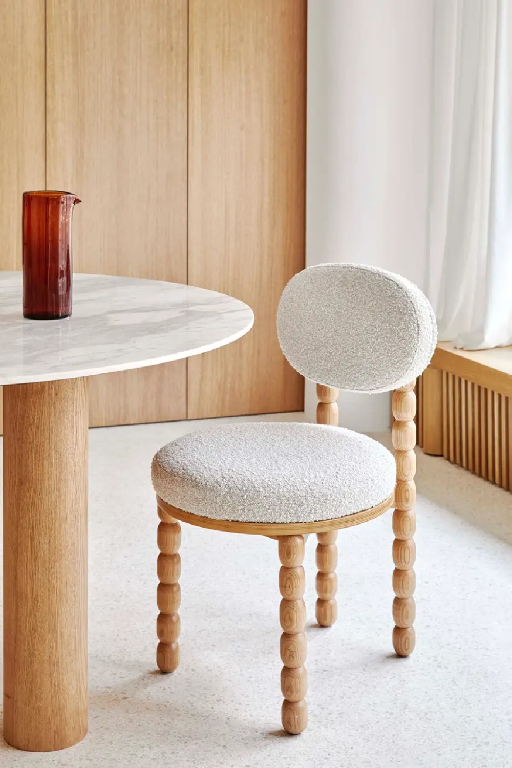 White Bouclé Dining Chair | NV Gallery Bold | Oroa.com