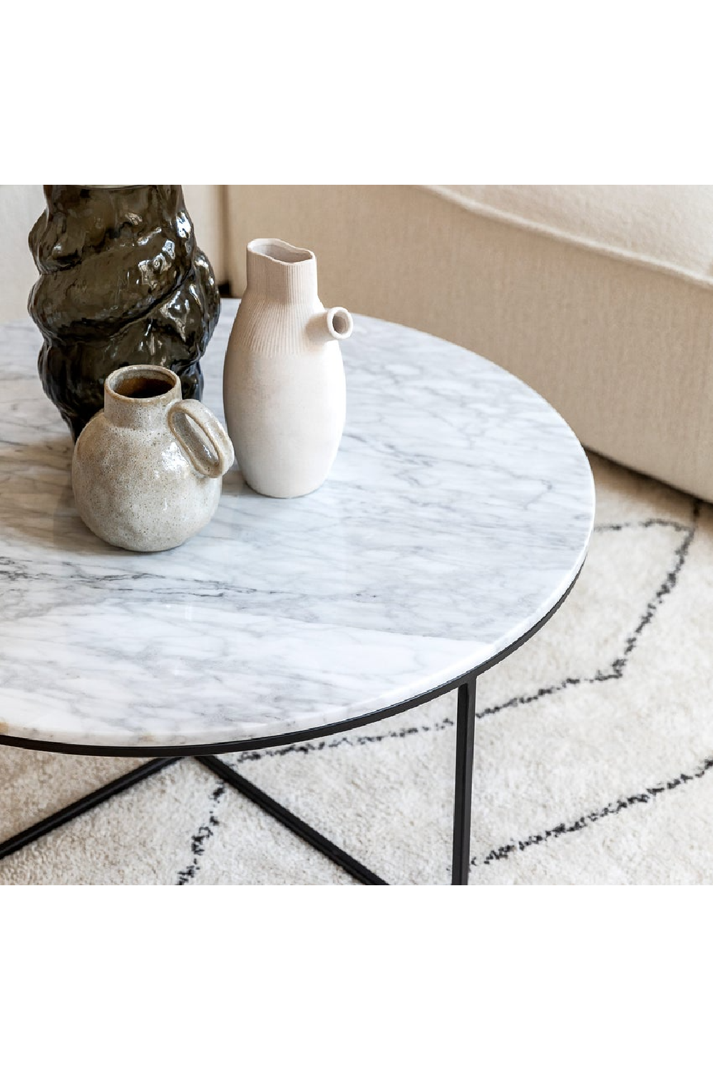 Black Cross Base Coffee Table | NV Gallery Giselle | OROA.com