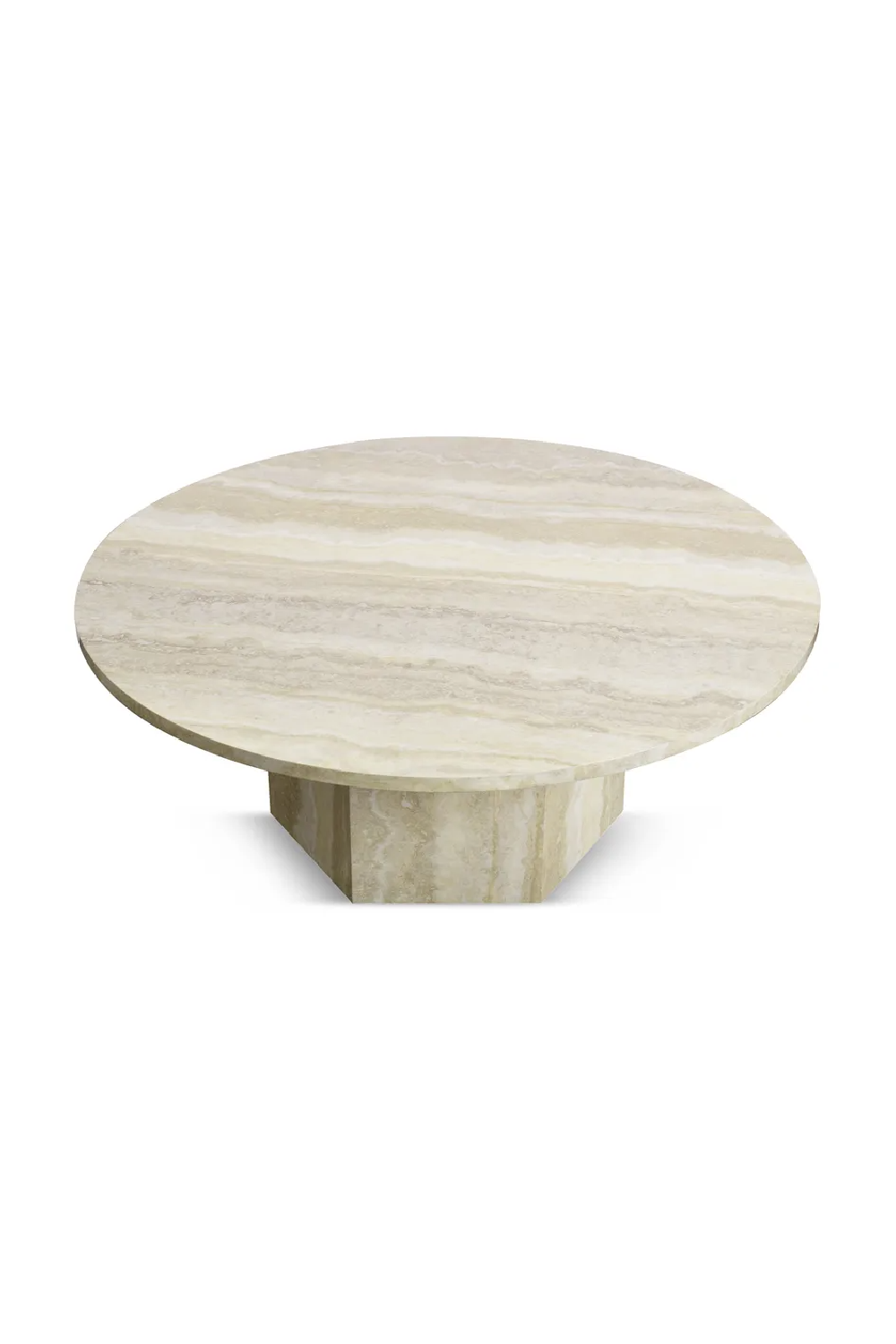 Round Glossy Travertine Coffee Table | NV Gallery Sienna | Oroa.com