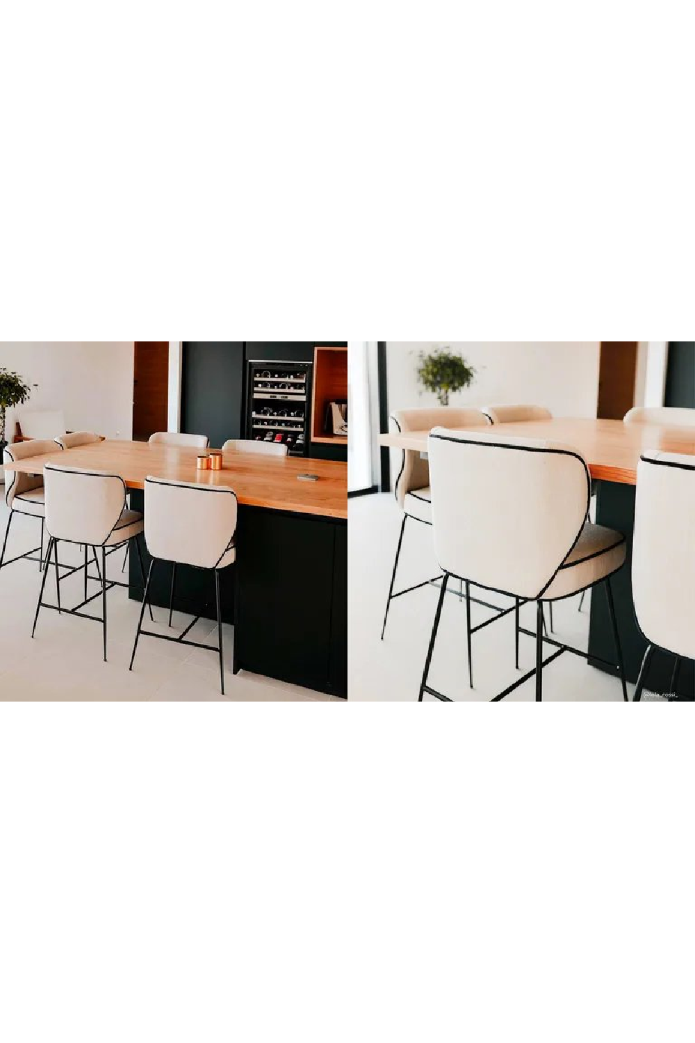 Piped Upholstered Counter Stool | NV Gallery Wayne