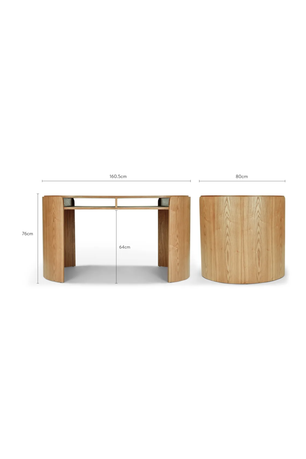 Oval Wood 2-Drawer Desk | NV Gallery Elipse | Oroa.com