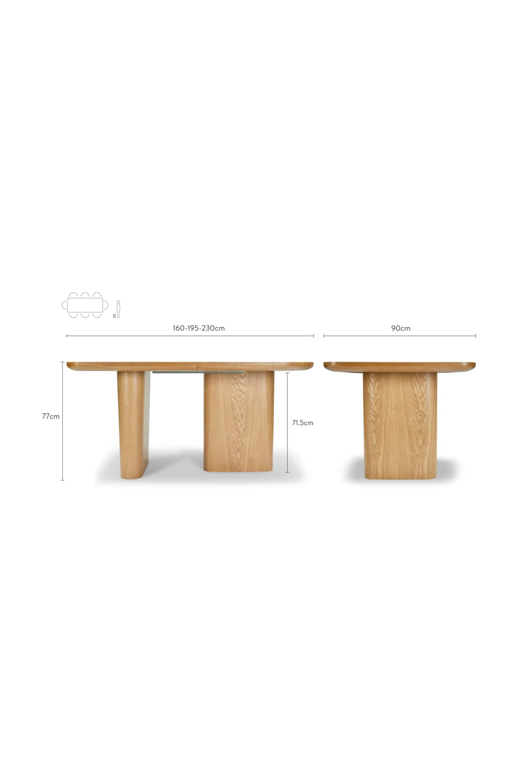 Asymmetrical Wooden Extendable Dining Table | NV Gallery Columbia | Oroa.com