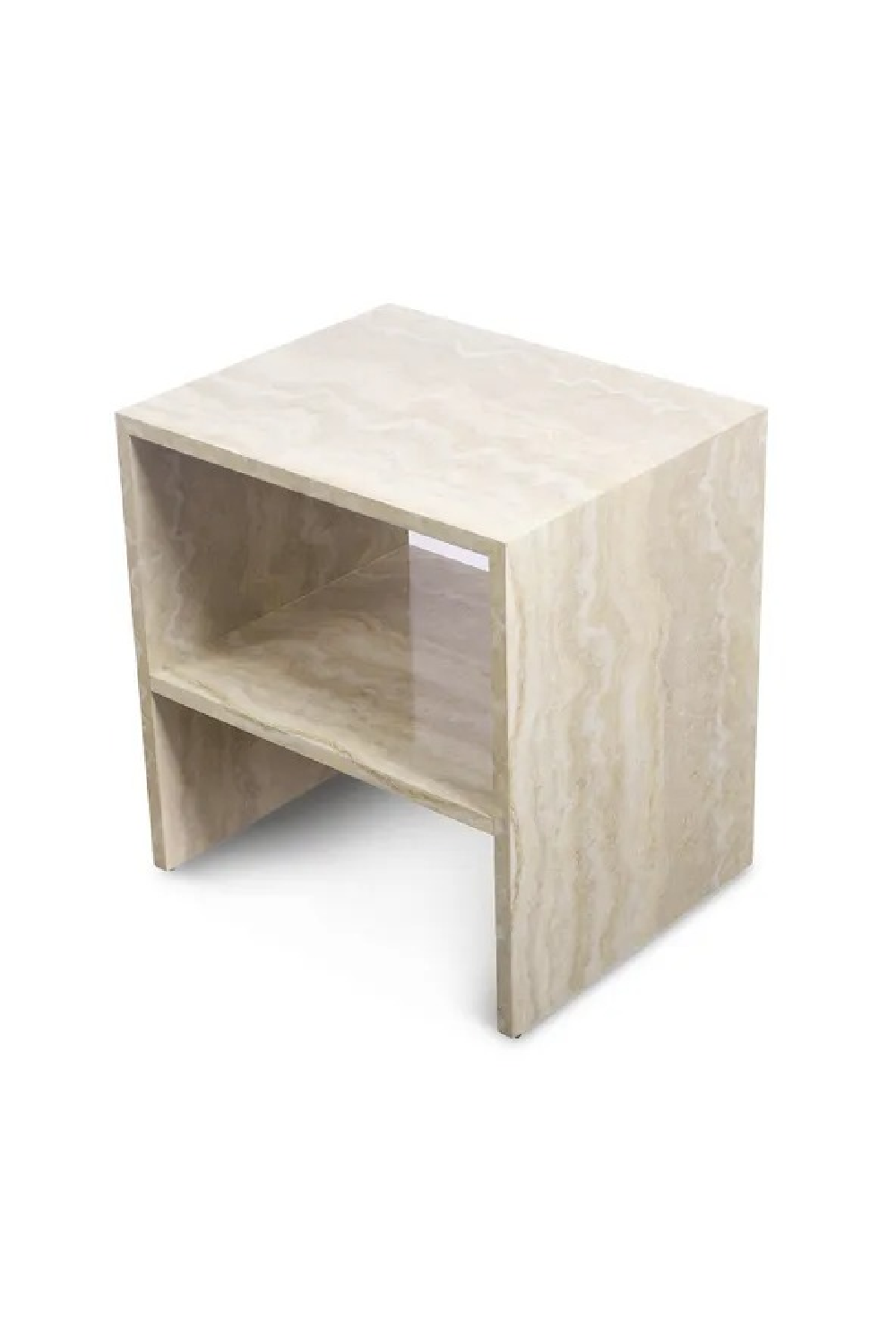 Travertine-Effect Bedside Table | NV Gallery Napoli | Oroa.com