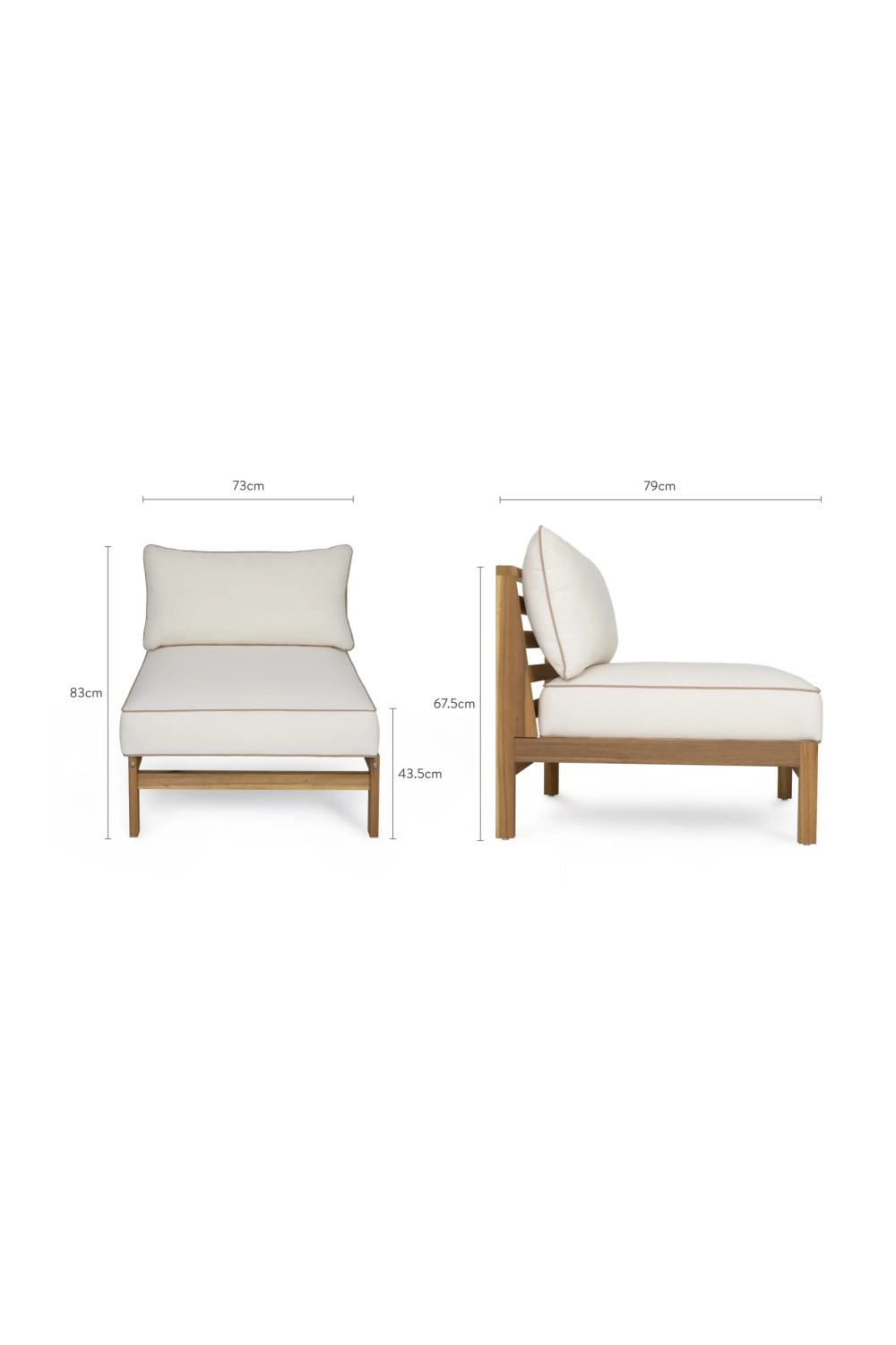 Padded Acacia Outdoor Lounge Chair | NV Gallery Bayside | OROA.com