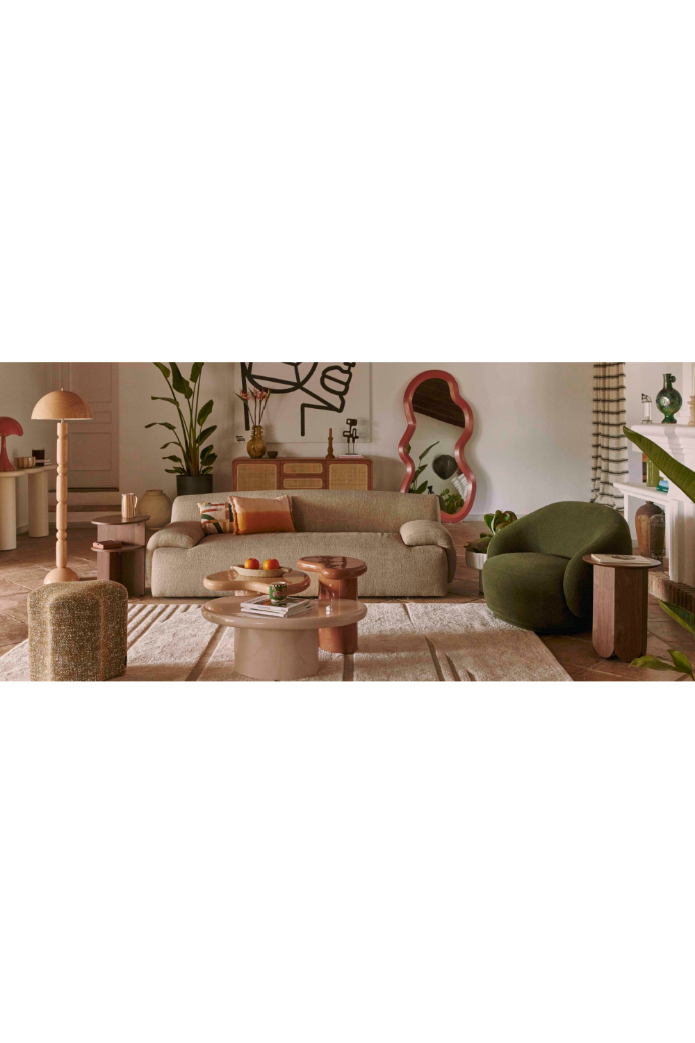 Beige Printed Area Rug 10' x 7' | NV Gallery Coty | Oroa.com