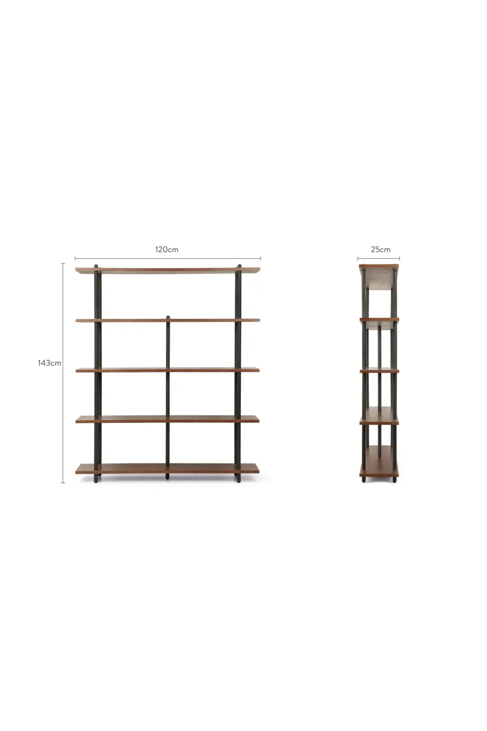 Walnut Wood Bookcase | NV Gallery Hawking | Oroa.com