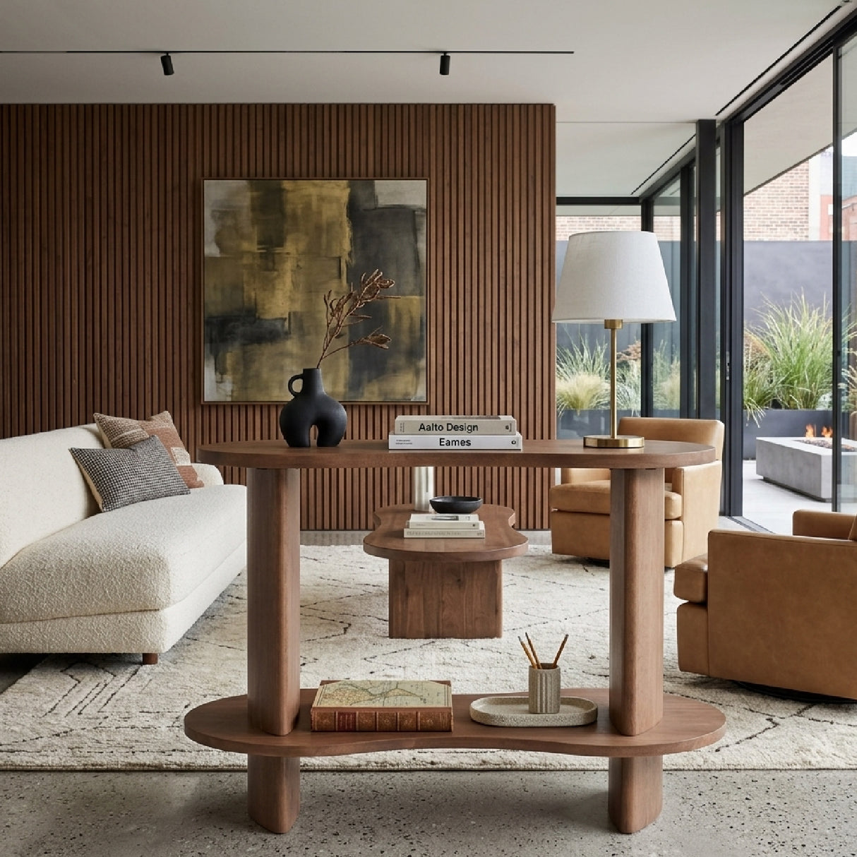 Solid Rubberwood 2-Layer Shelf | Oroa.com