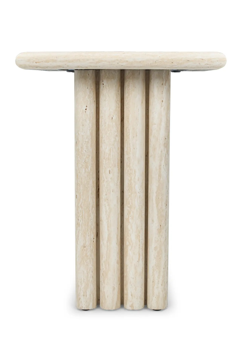 Layered Base Travertine Side Table | NV Gallery Artemis | Oroa.com