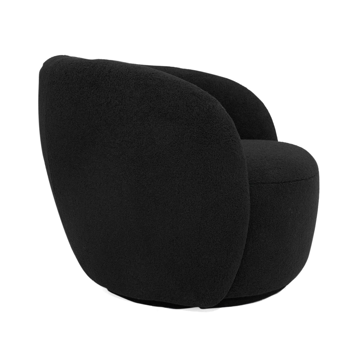 Black Rounded Accent Chair – Molina – side view