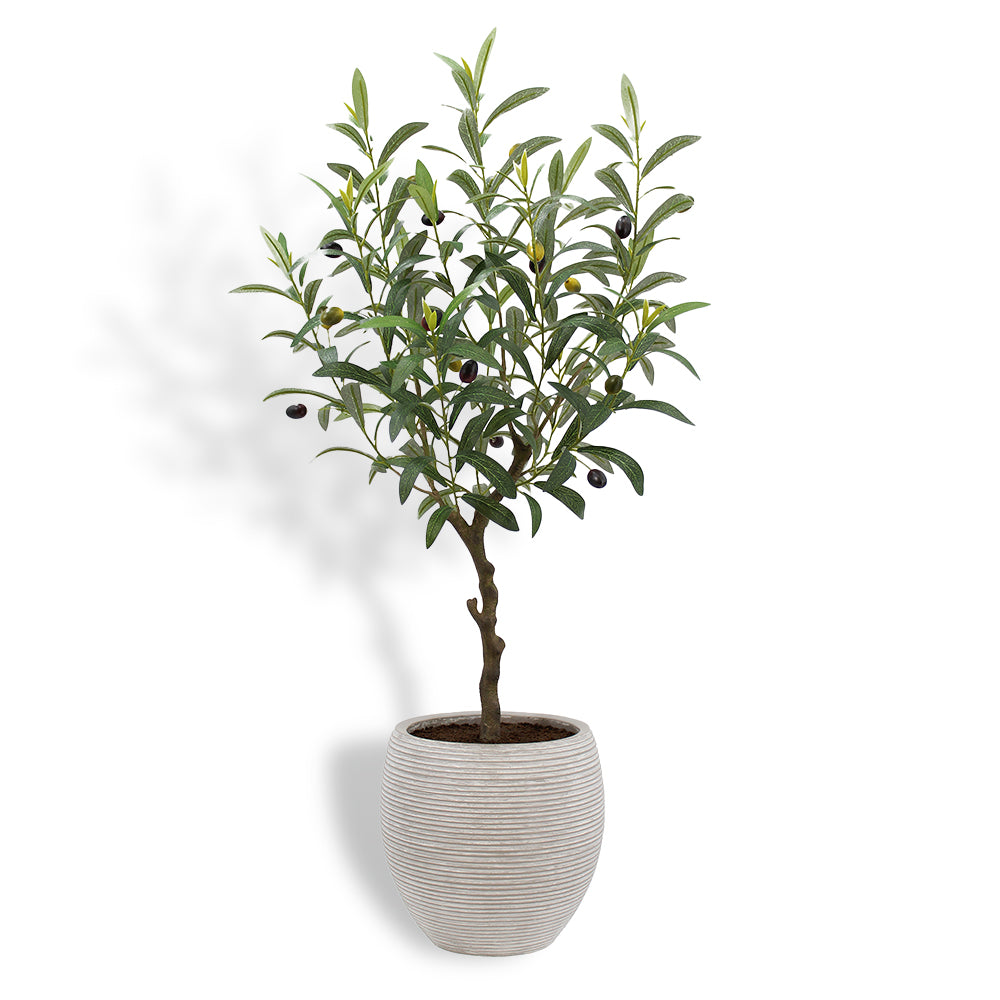 Artificial Olive Topiary Tree with Mediterranean Pot - OROA