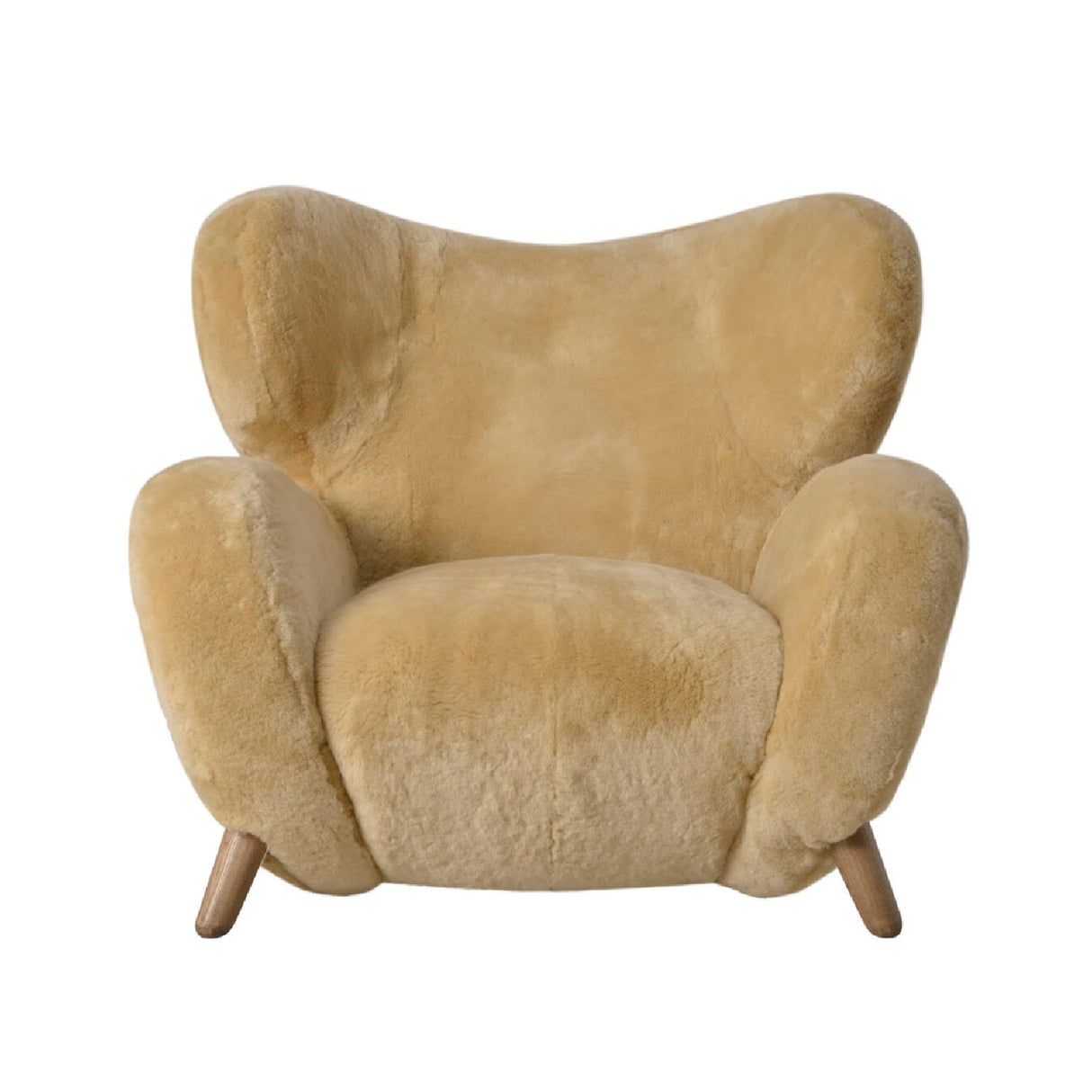 Beige Sheepskin Lounge Armchair – Dalton – alternate view 7