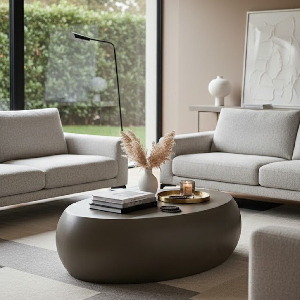 Oval Concrete Coffee Table – Denny – alternate view 7