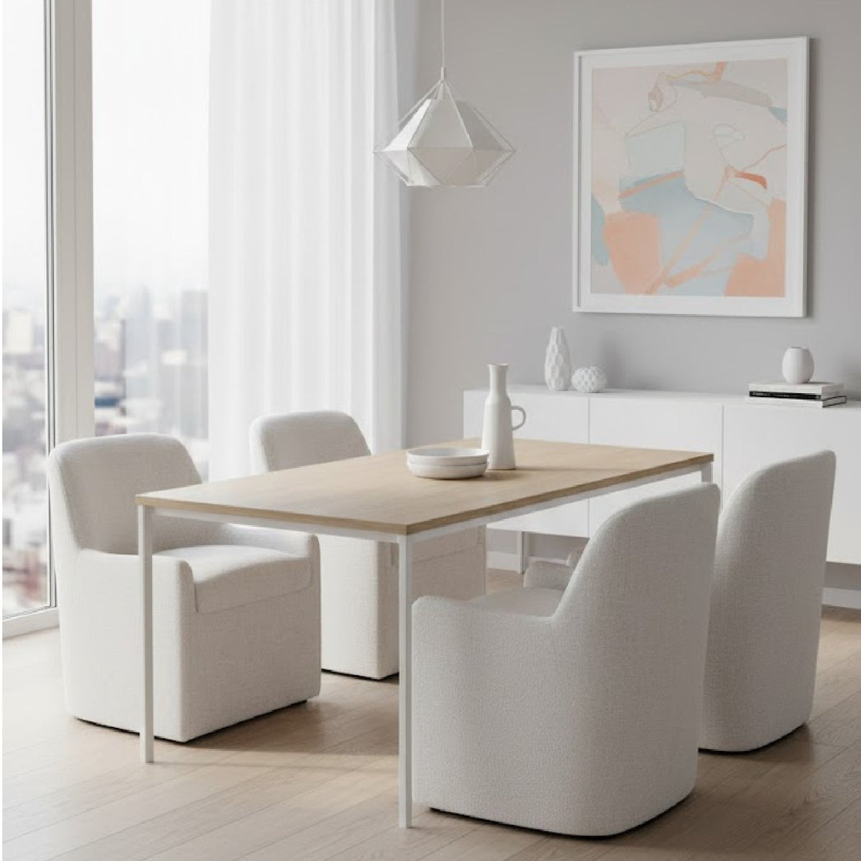 Modern European furniture - Upholstered Rolling Dining Chair - www.oroa.com
