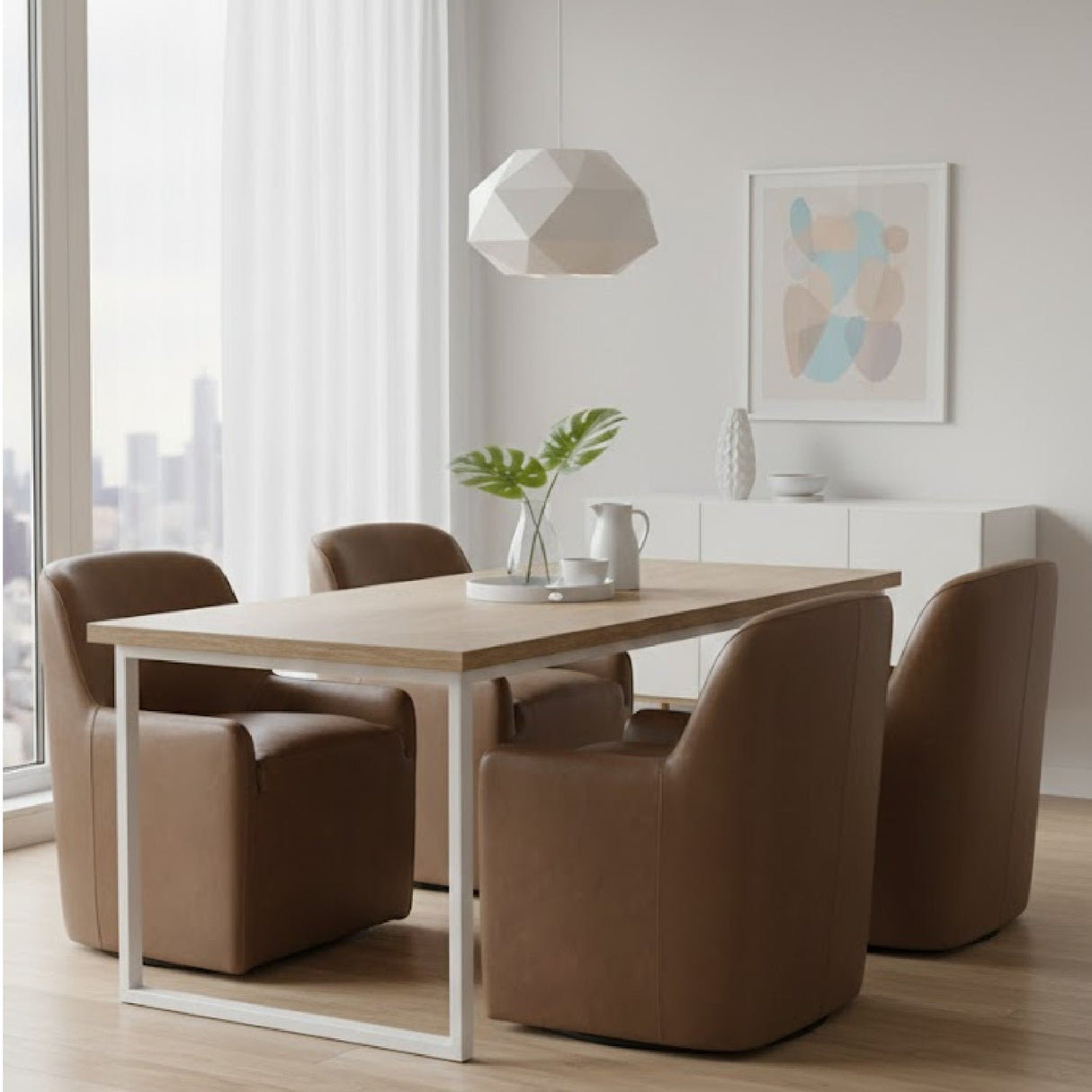 Modern European furniture - Upholstered Rolling Dining Chair - www.oroa.com