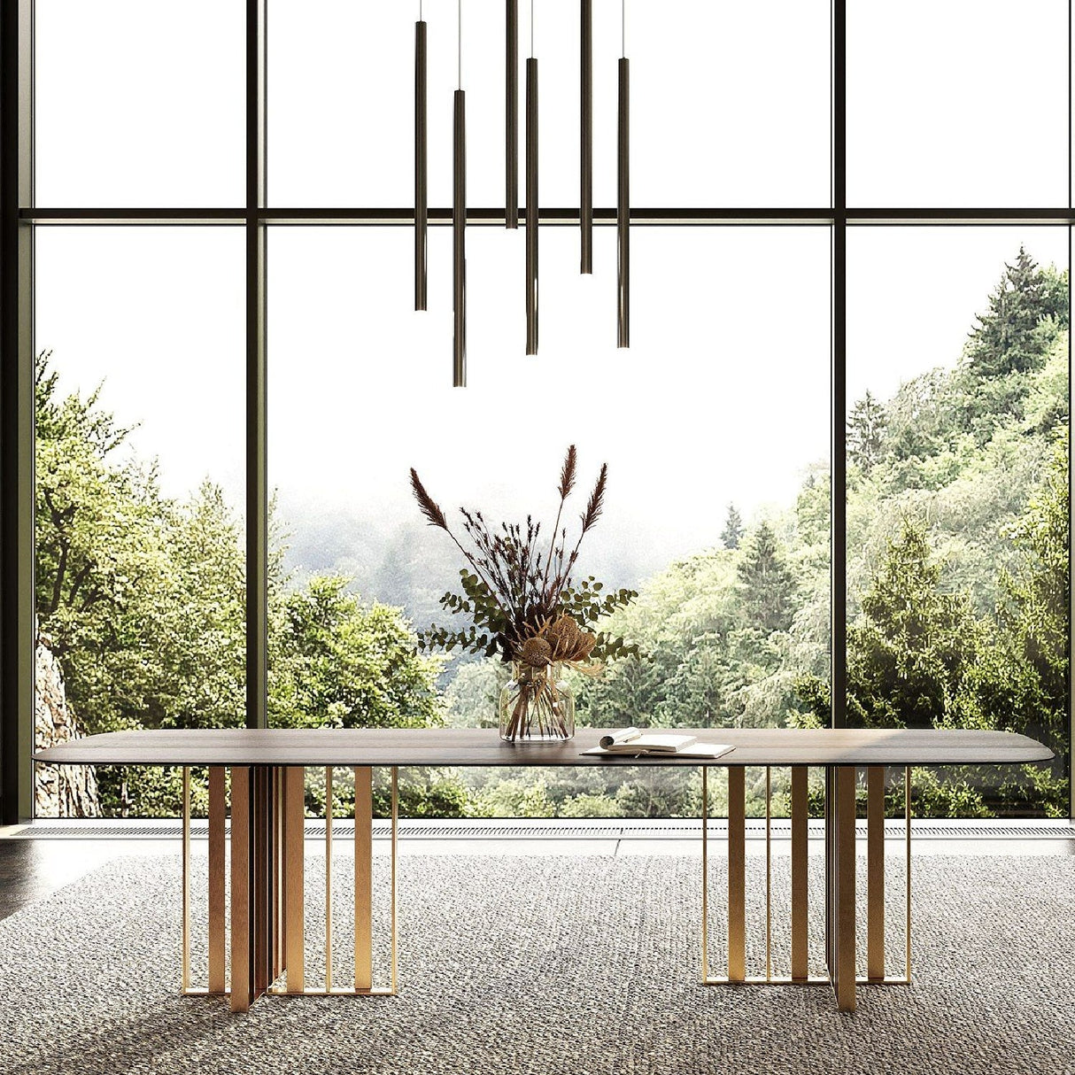 Wenge Oak Dining Table – Livia – angled view